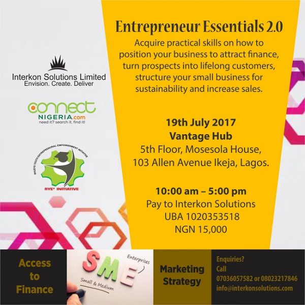 Why You Should Attend the Entrepreneur Essentials Training 2.0 - www.connectnigeria.com
