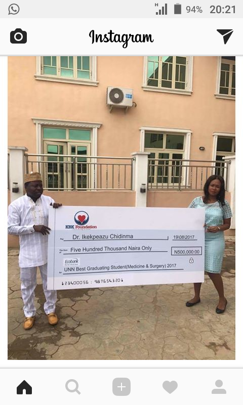 UNN Best Graduating Medical Student, Ikekpeazu Chidinma, Gets N500,000---www.connectnigeri.com