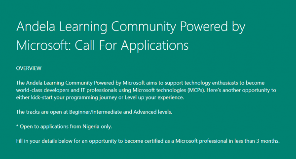 Kickstart Your Coding Career with Andela Learning Community Powered by Microsoft