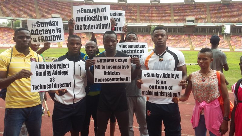 NAF Athletes protest in Abuja