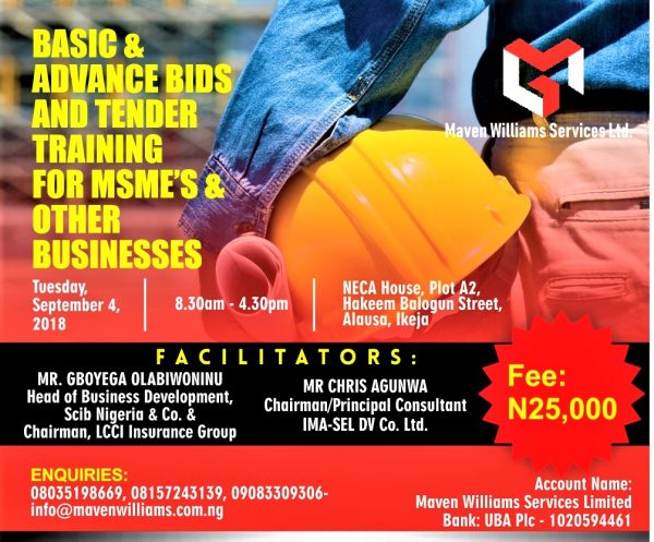 Bids and Tender - Mavin Williams Services Ltd