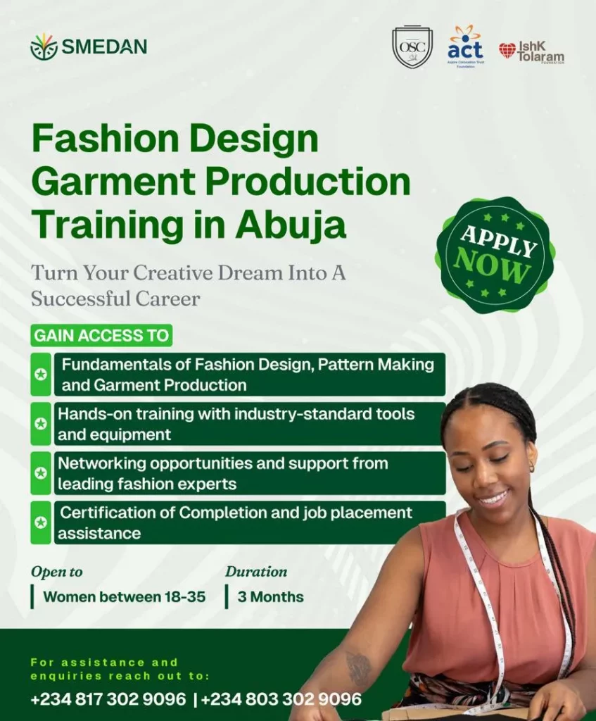 SMEDAN Fashion Design Training