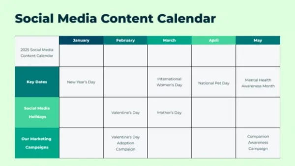Social Media Calendar