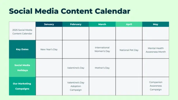 Social Media Calendar
