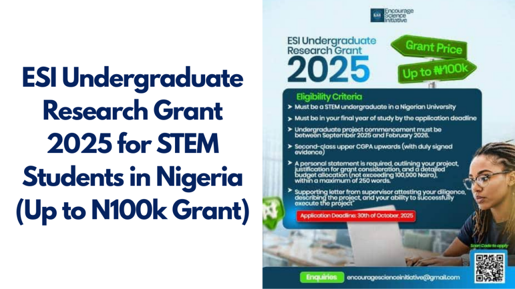 ESI Undergraduate Research Grant
