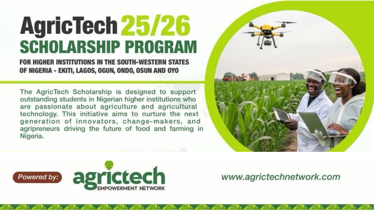 AgriTech Undergraduate Scholarship 2026: Fully-Funded Opportunity for Nigerian Students